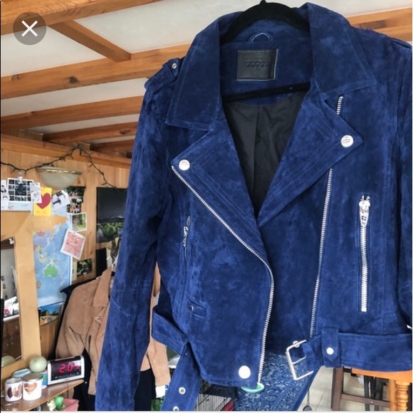 blank nyc blue suede jacket